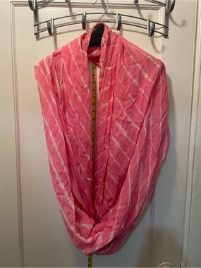 Splendid Pink and White Striped Infinity Scarf